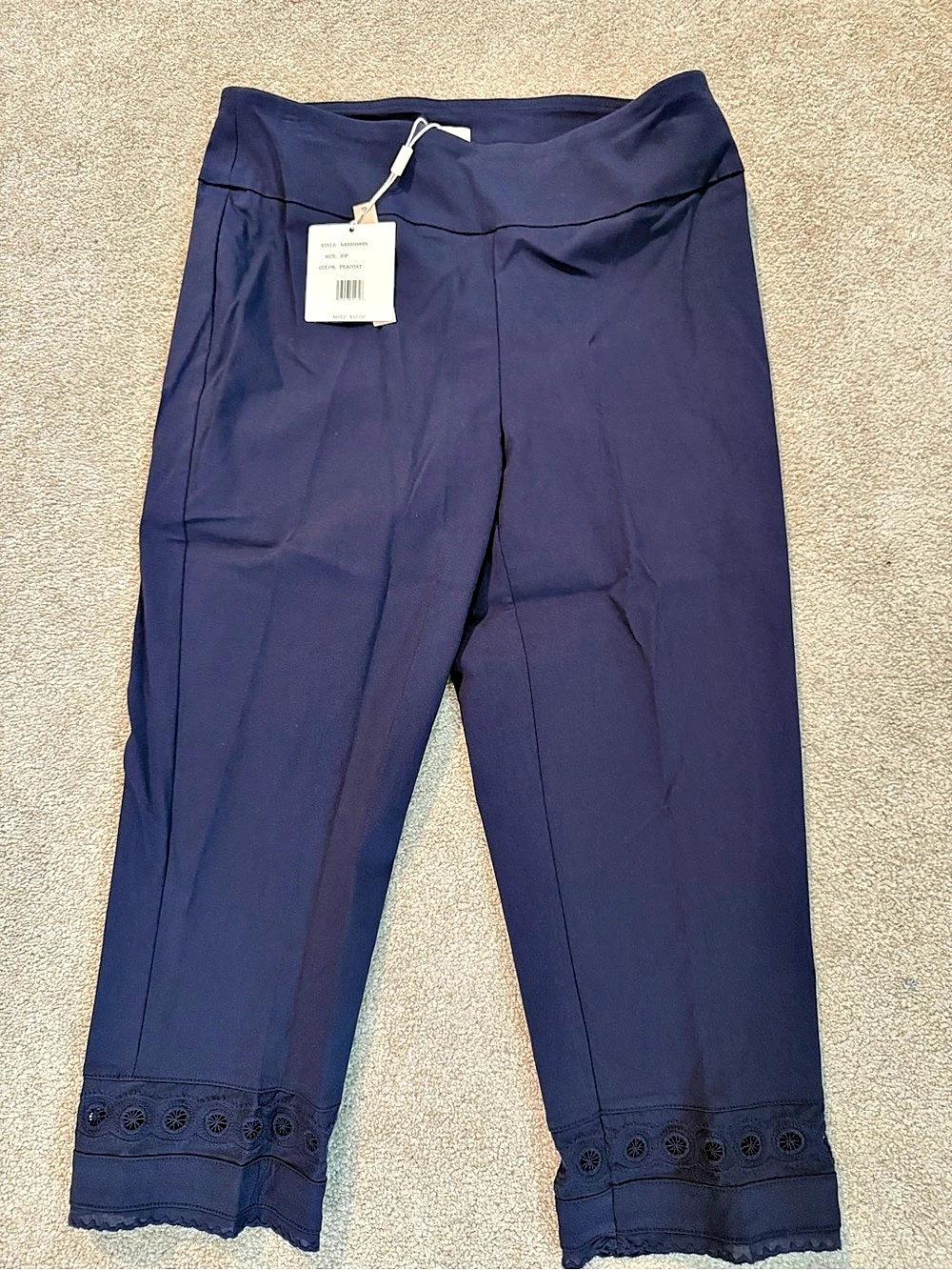 Zac & Rachel Cropped Pants in Blue Size 10P NWT